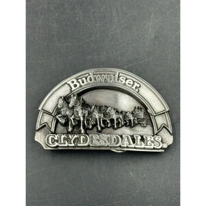 Budweiser Clydesdales Pewter BELT BUCKLE Official Product 1989 Bergamot Foundry